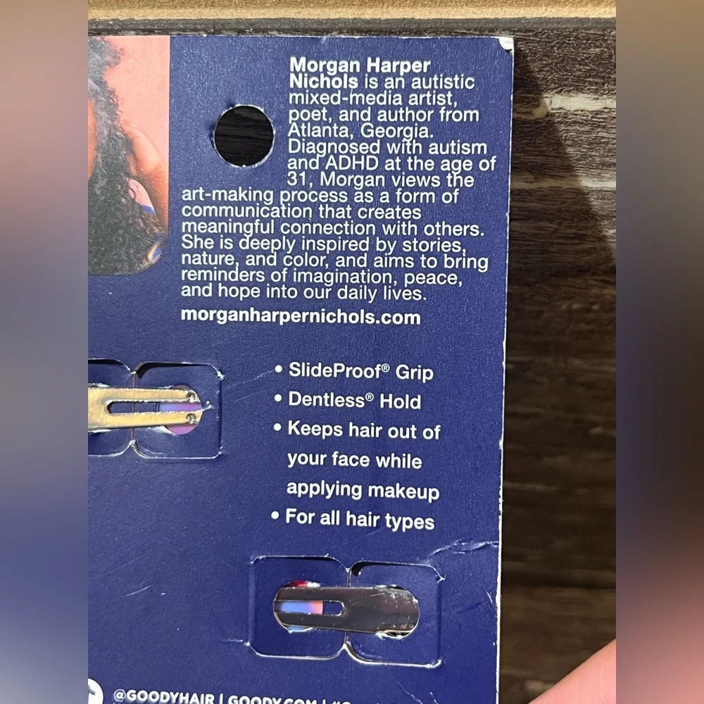 Goody X Morgan Harper Nichols SlideProof Makeup Hair Clips Multicolor 4‎ New